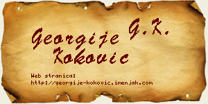 Georgije Koković vizit kartica